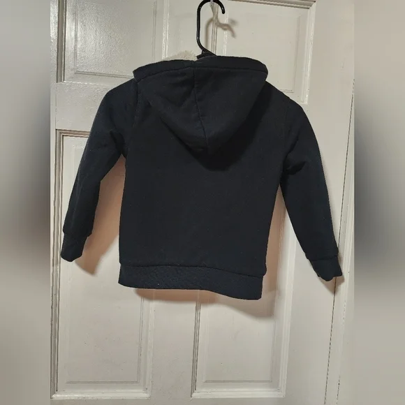 Timberland Kids L/G (6) Black Full-Zip Sherpa Lined Hoodie Sweatshirt Jacket - Picture 3 of 9